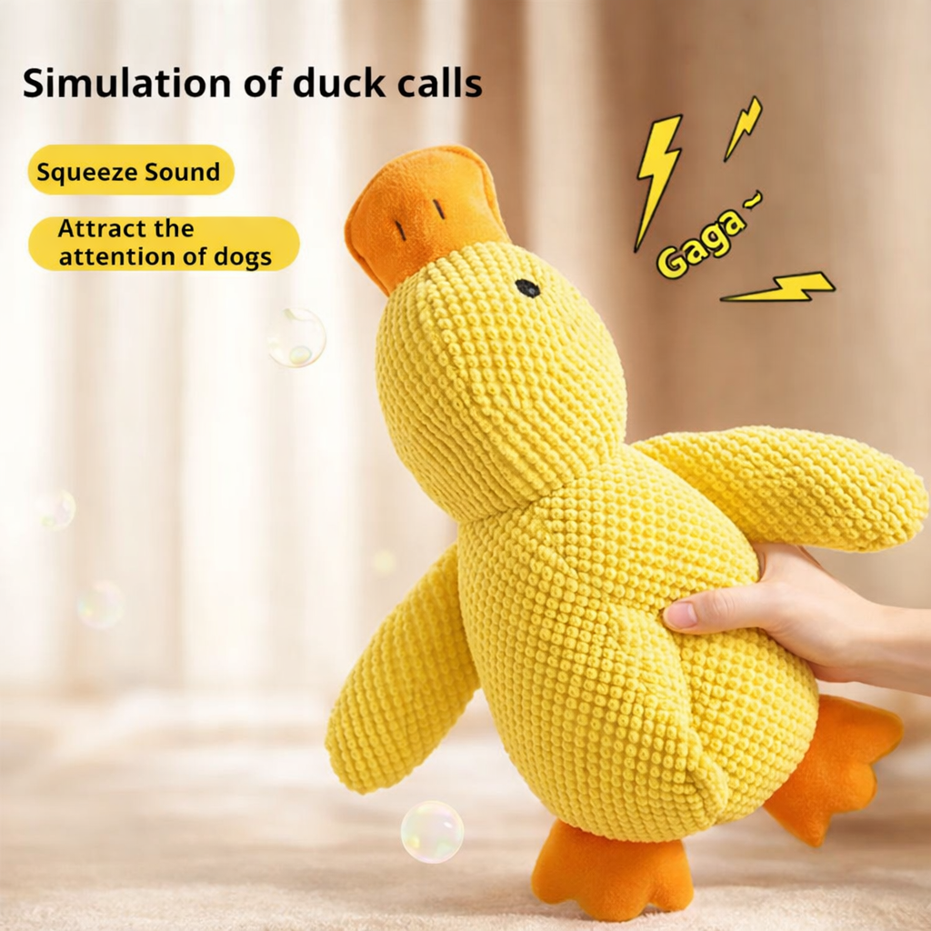Stomping Duck Plush Dog Toy – Bite-Resistant & Teeth-Cleaning