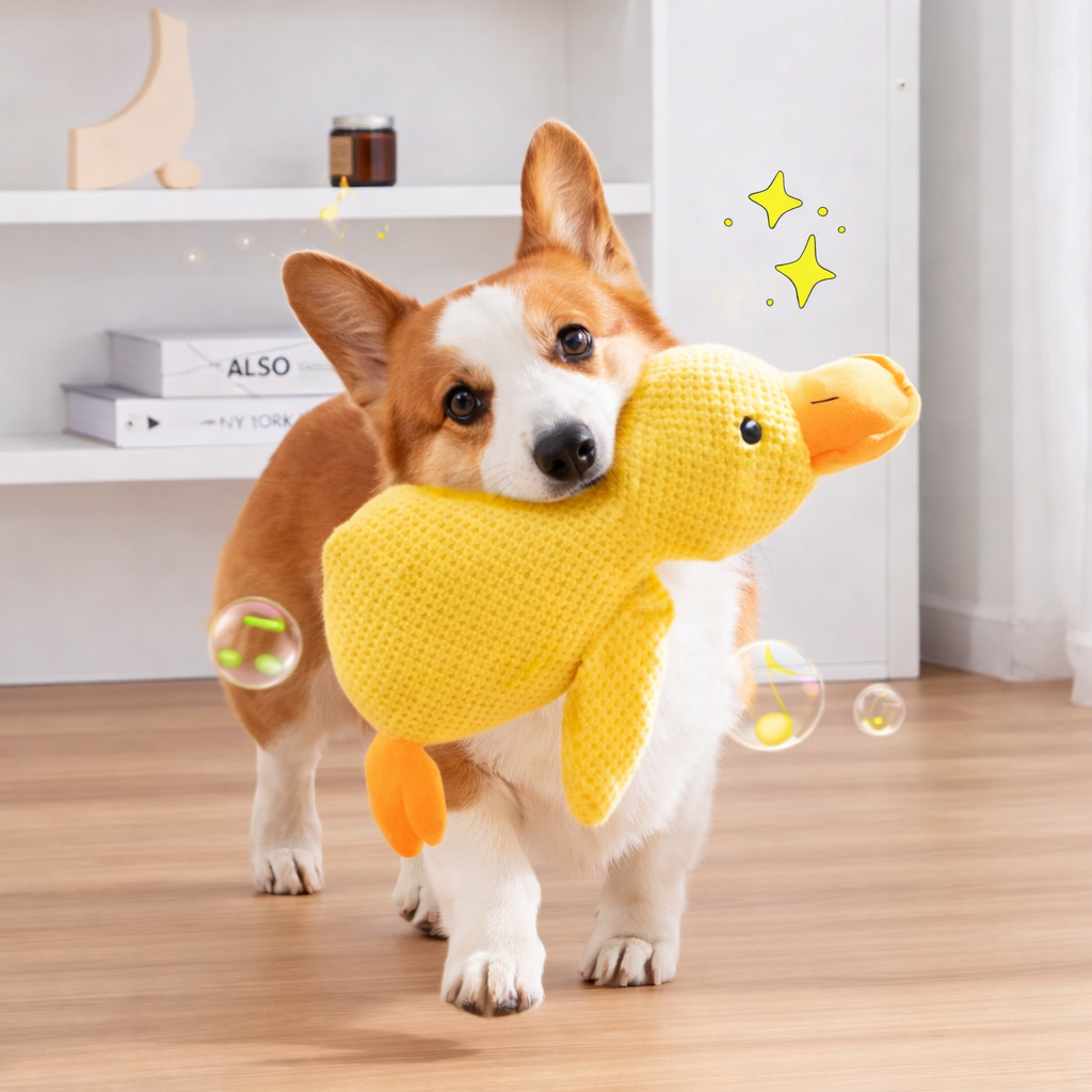 Stomping Duck Plush Dog Toy – Bite-Resistant & Teeth-Cleaning